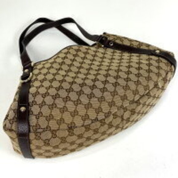 Gucci Handbags - Gucci bag tote brown shoulder canvas GG